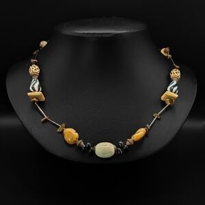 SAFARI Style Multi Beaded Tribal Statement Necklace